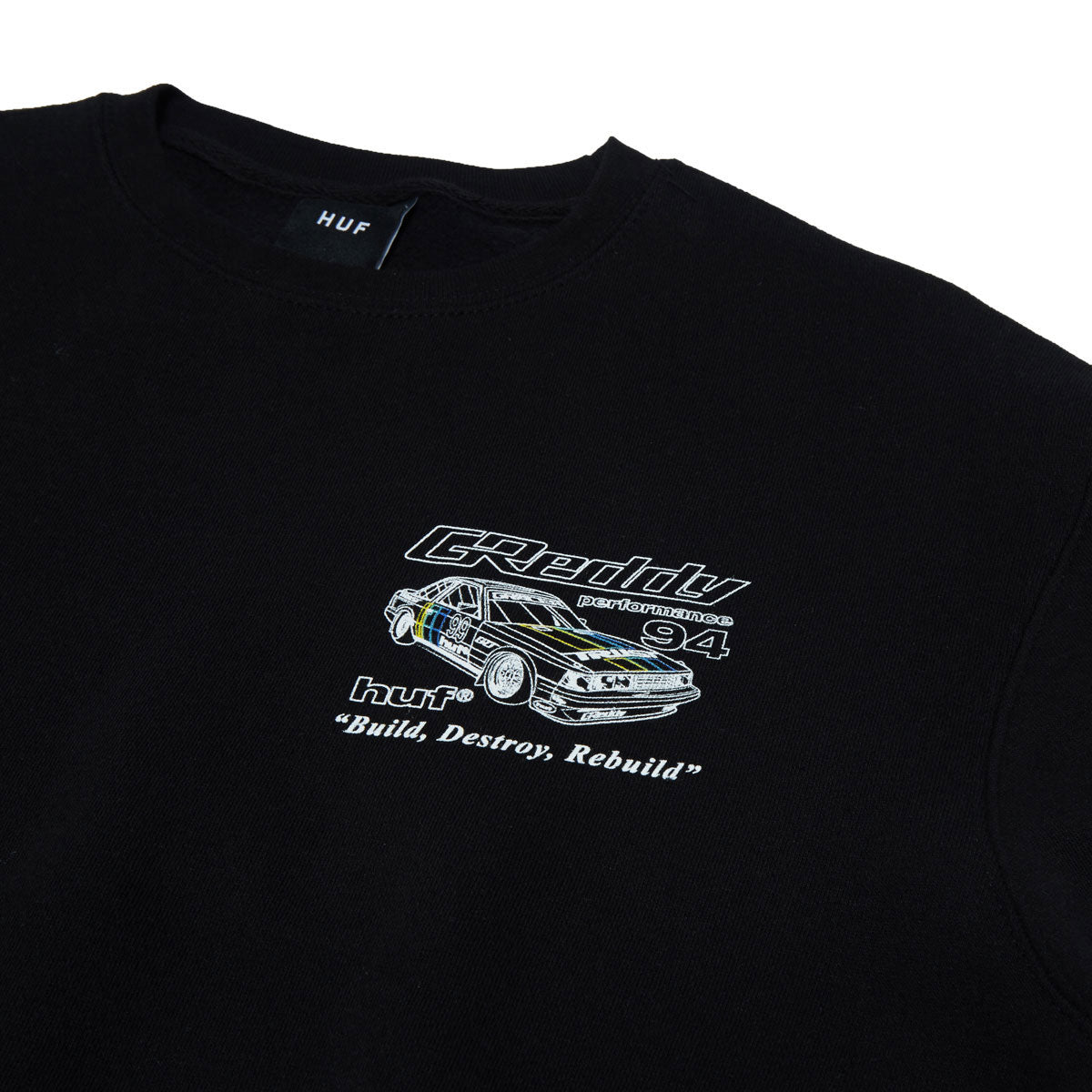 HUF x GReddy Retro Mod Sweatshirt - Black image 3