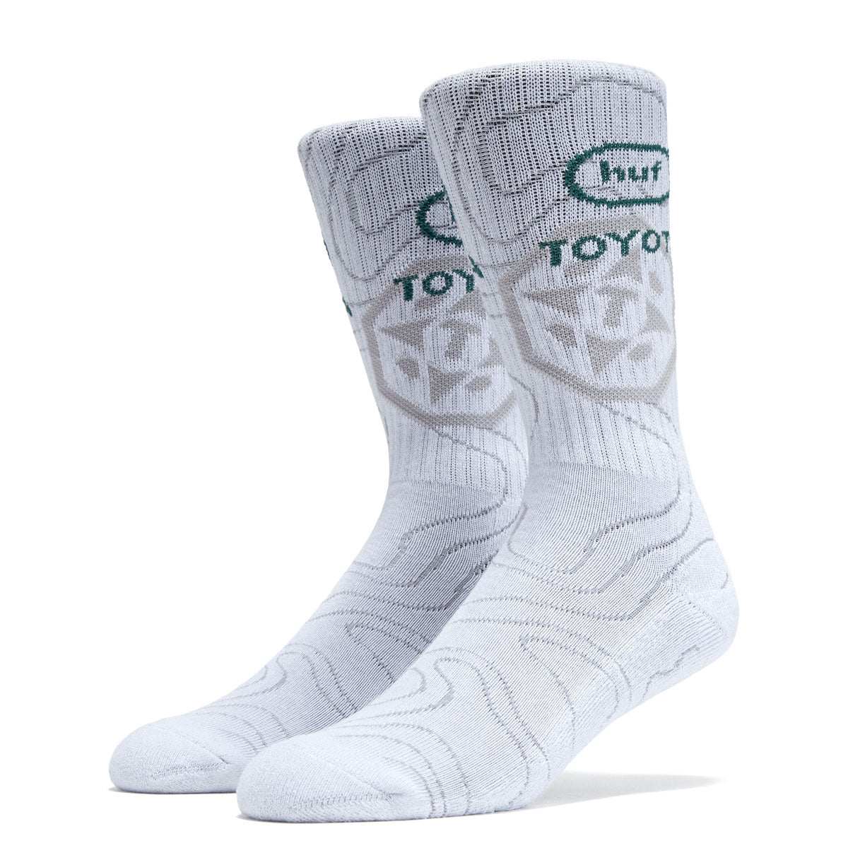 HUF x Toyota Trailhunter Topography Socks - White image 1