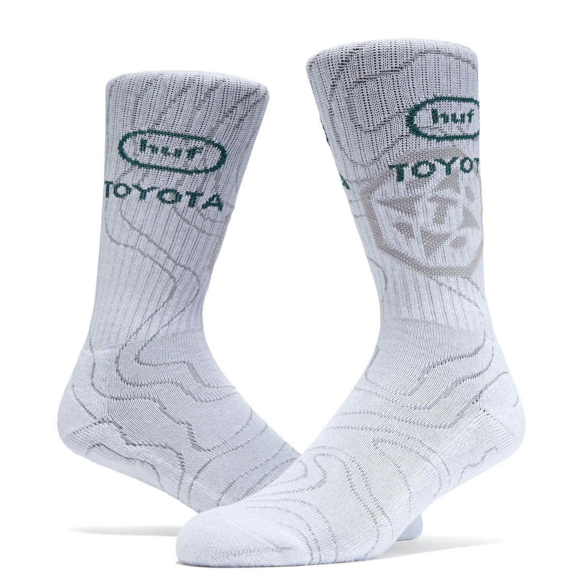 HUF x Toyota Trailhunter Topography Socks - White image 2