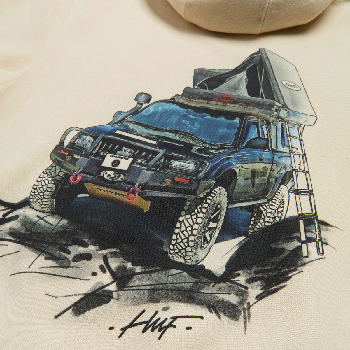 HUF x Toyota Trailhunter Tacoma Overland Hoodie - Sand image 3