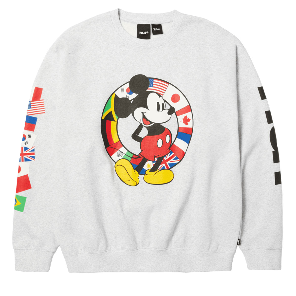 HUF x Mickey Mouse Worldwide Tour Sweatshirt - Heather Grey image 1