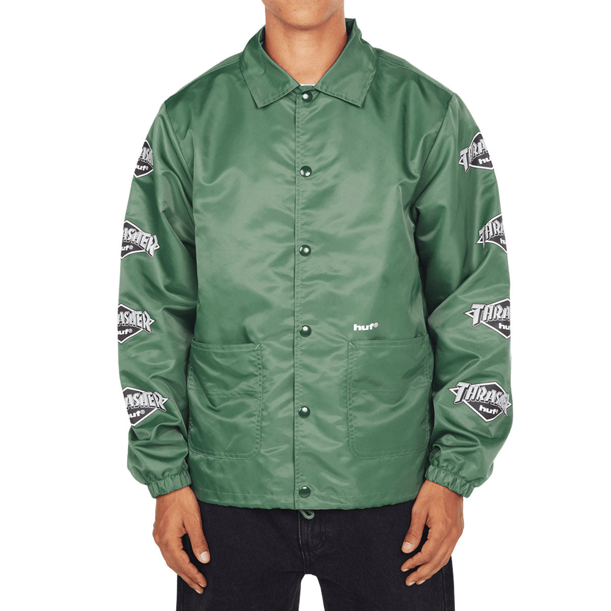 HUF x Thrasher Logo Jacket - Forest Green image 4