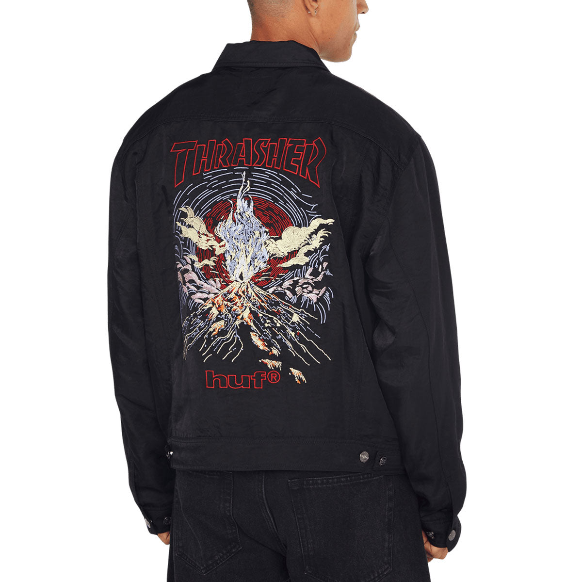 HUF x Thrasher Trucker Jacket - Black image 1