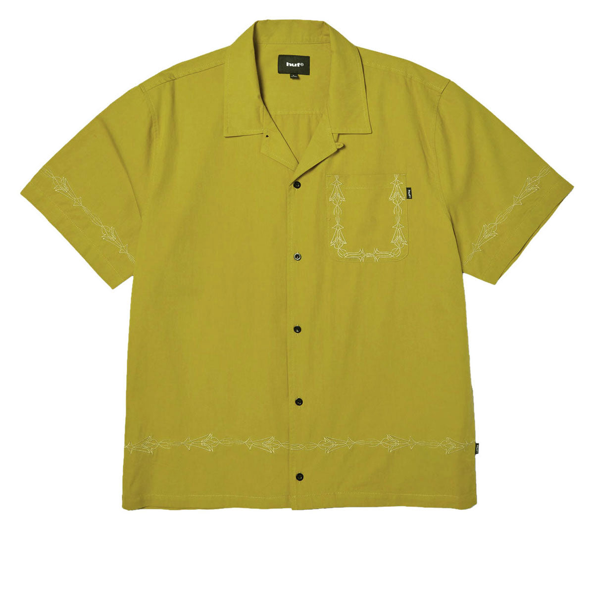 HUF Pinstripe Emb Resort Shirt - Avocado image 1