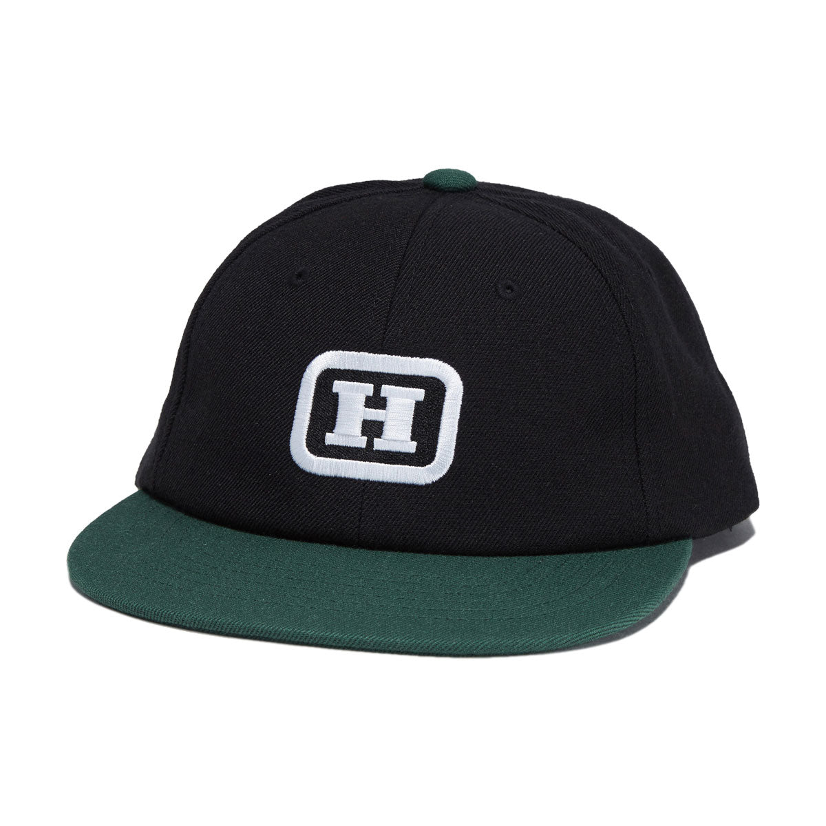 HUF Serif H 6 Panel Snapback Hat - Black image 1