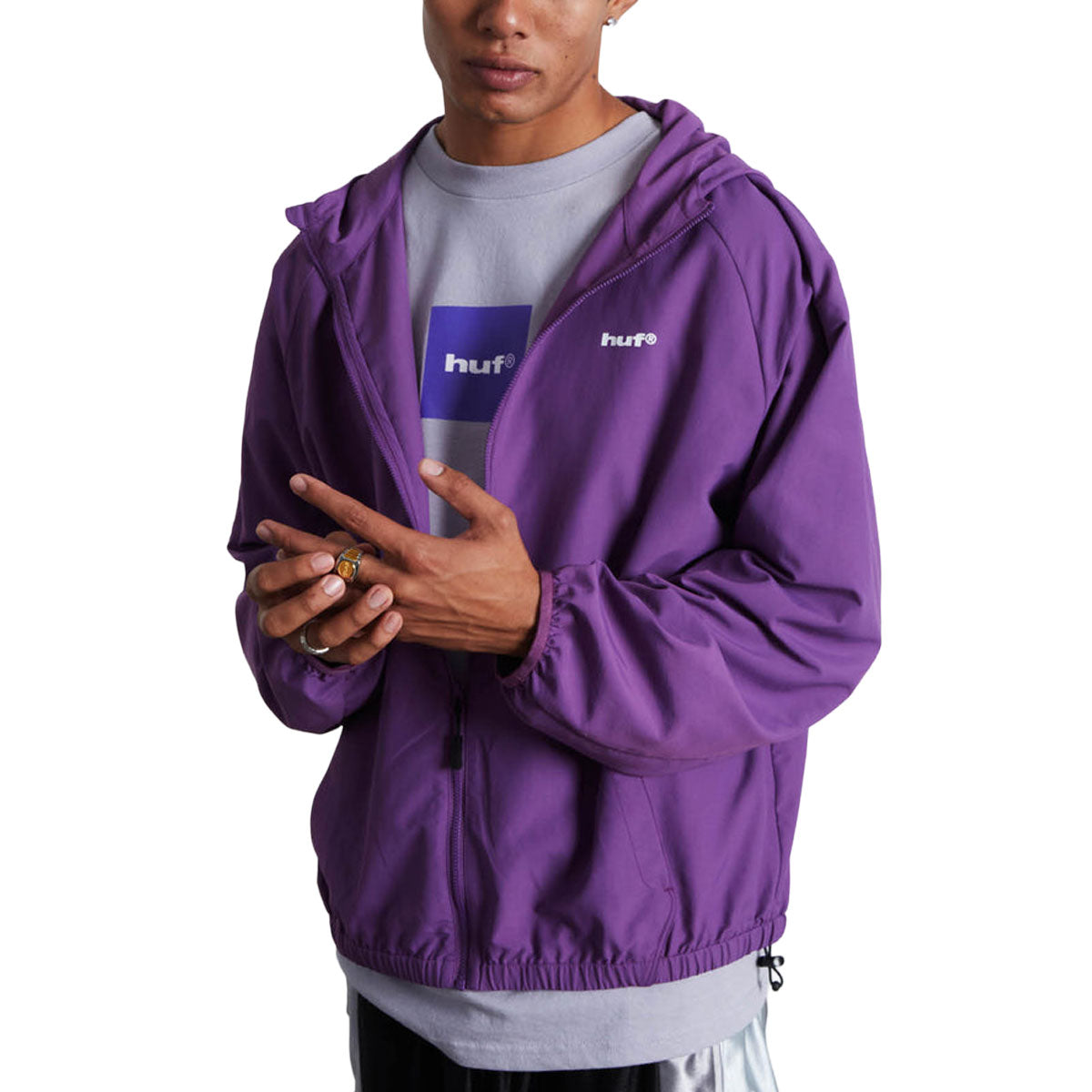HUF 89 Lightweight Shell Jacket - Berry image 2