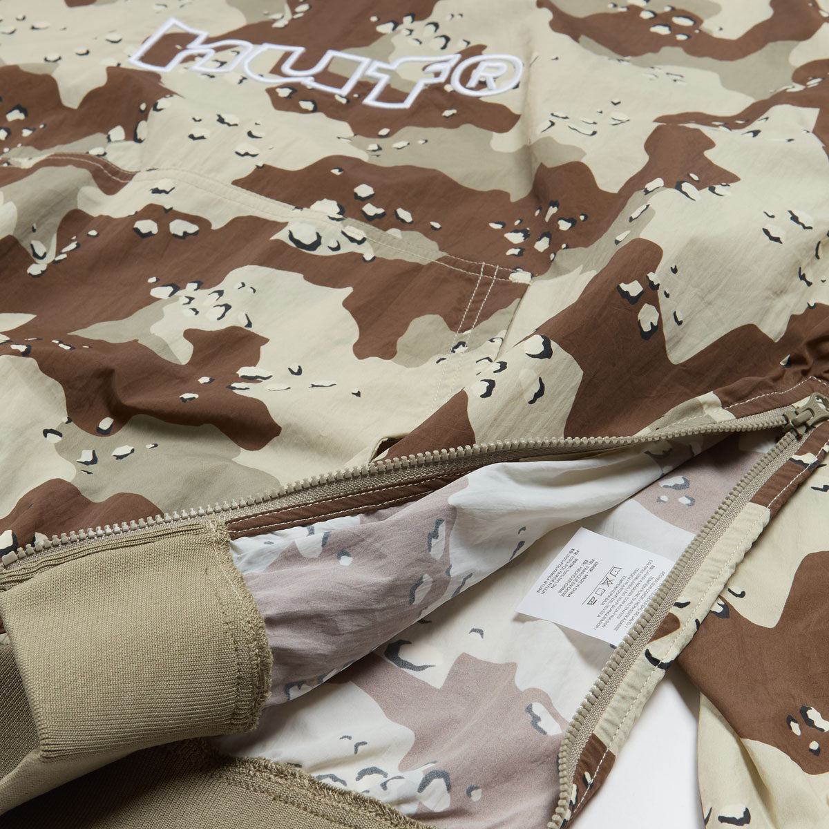 HUF 89 Pullover Camo Long Sleeve Wind Shirt - Brown image 4