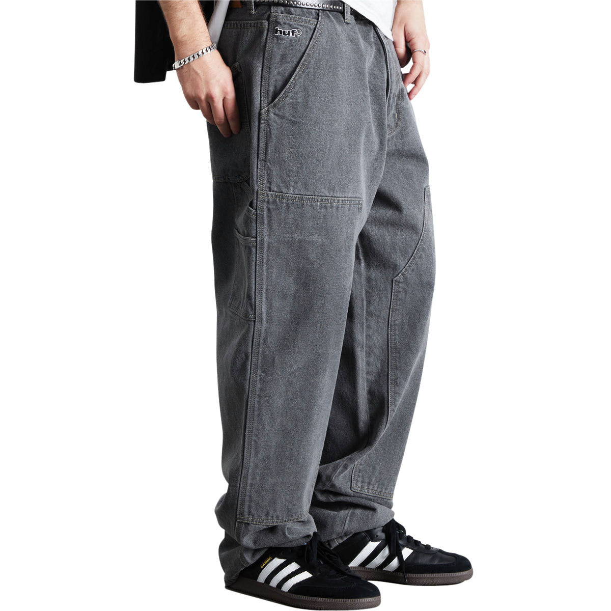 HUF Kinda Loose Double Knee Jeans - Frost Gray image 4