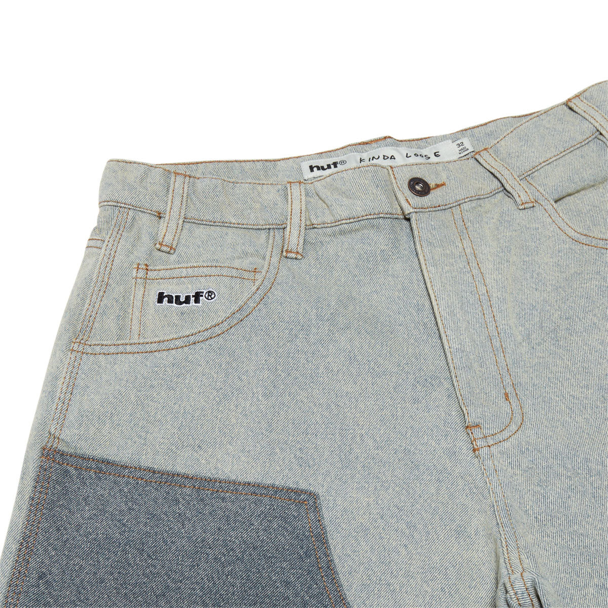 HUF Kinda Loose Double Knee Shorts - Light Indigo image 5
