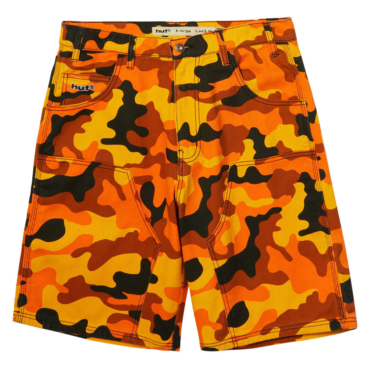 HUF Kinda Loose Double Knee Camo Shorts - Lava image 1
