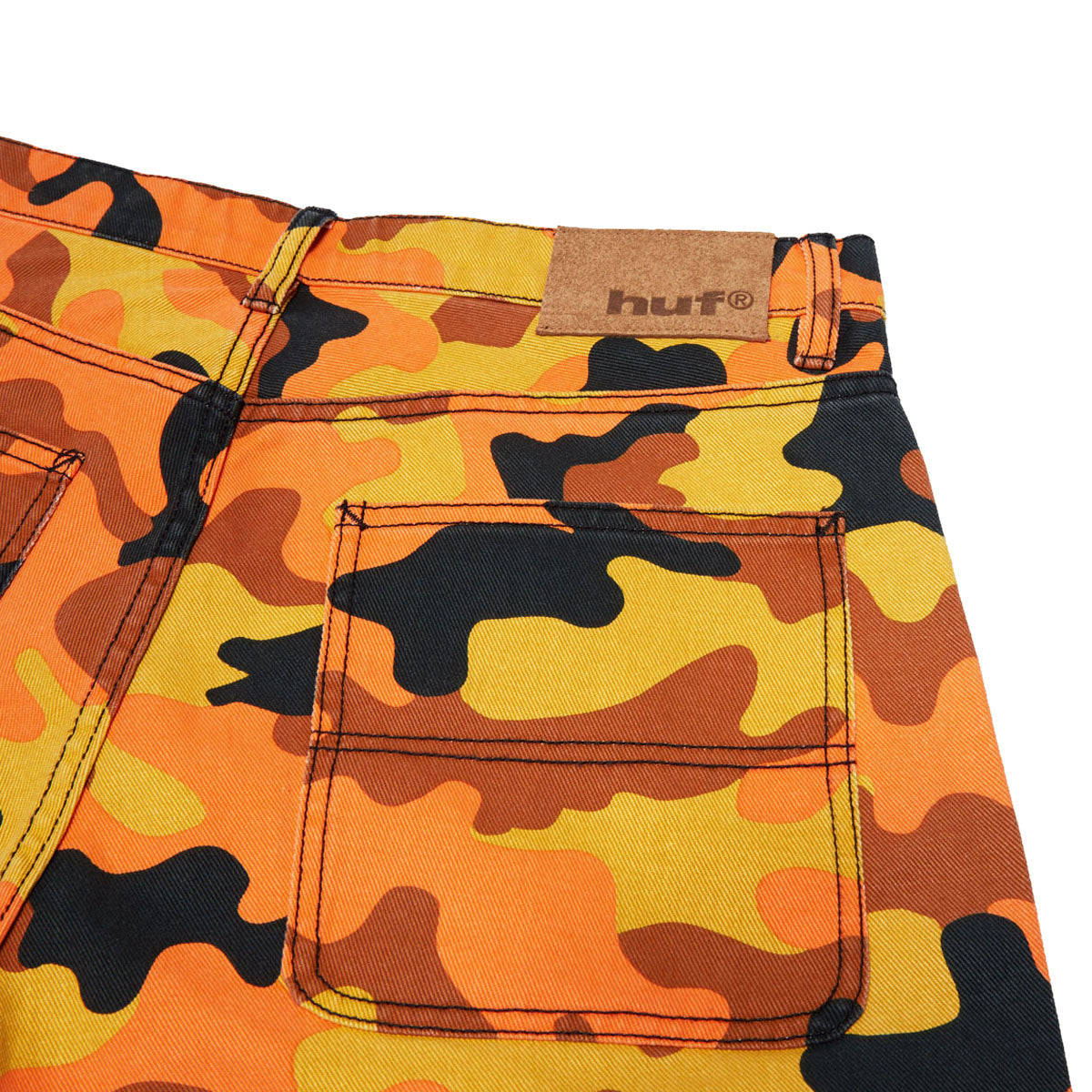 HUF Kinda Loose Double Knee Camo Shorts - Lava image 4
