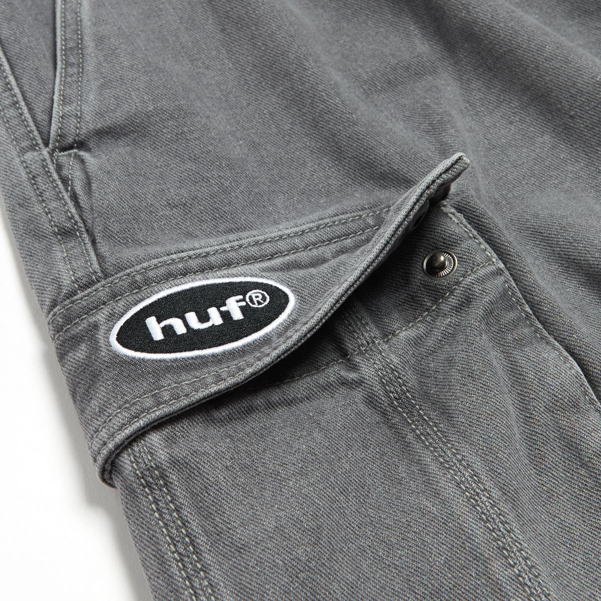 HUF Oval Denim Cargo Shorts - Frost Gray image 4