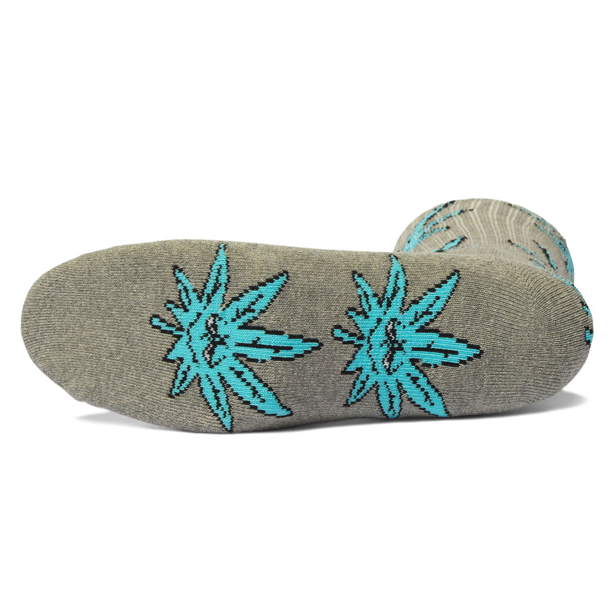 HUF Green Buddy Crew Socks - Heather Grey image 2