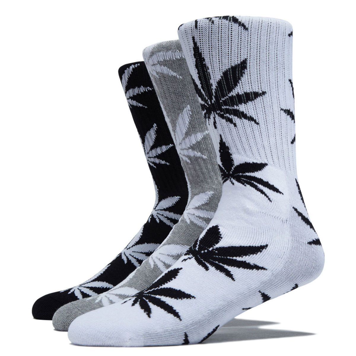 HUF Plantlife 3 Pack Of Socks - White/Black/Heather image 1