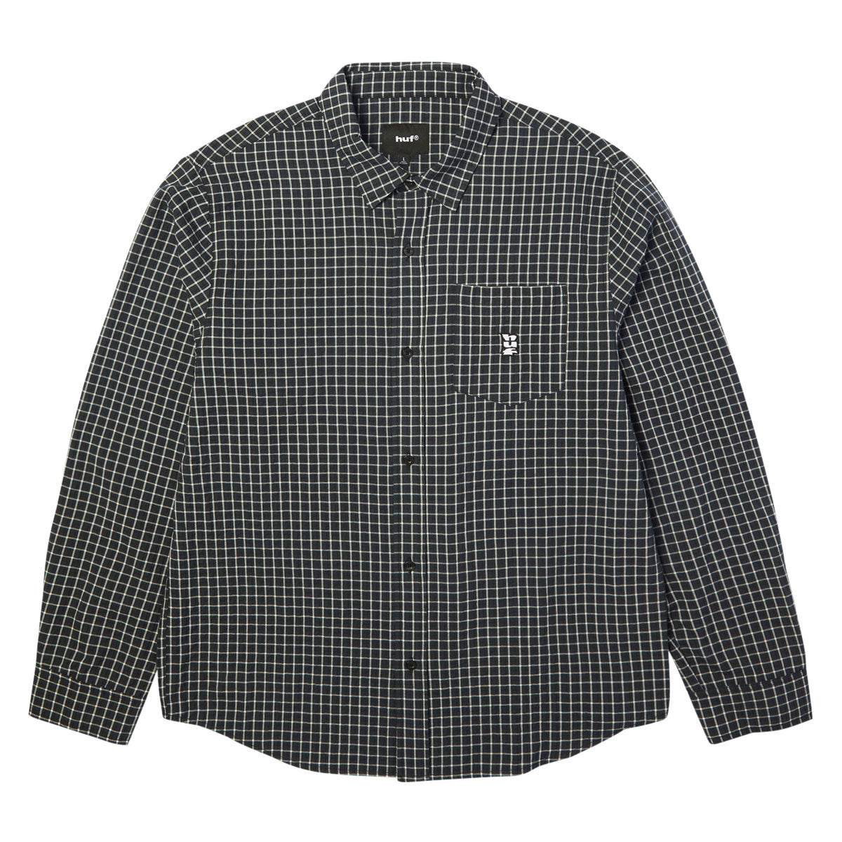 HUF Megablast Long Sleeve Woven Shirt - Black image 1