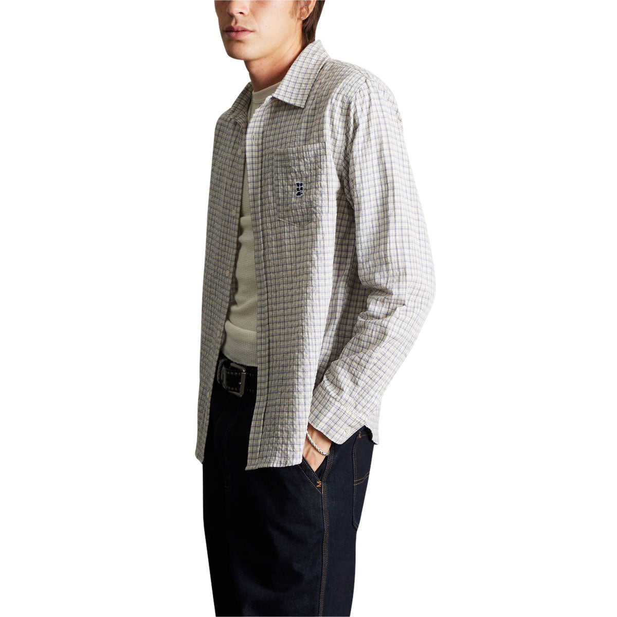 HUF Megablast Long Sleeve Woven Shirt - Natural image 3