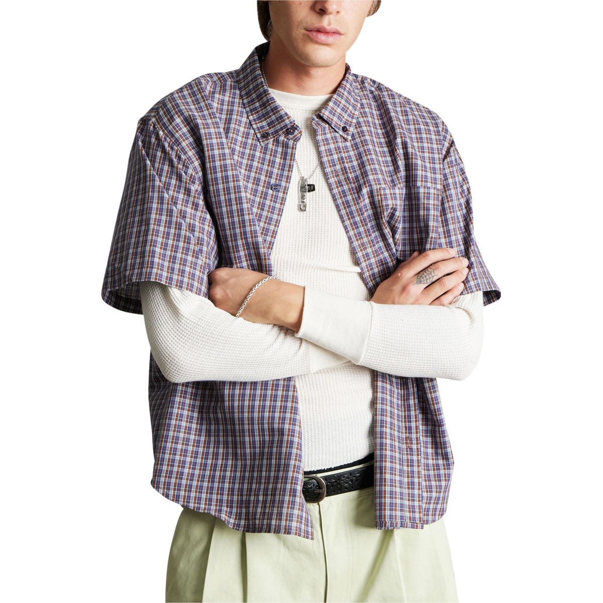 HUF Galaxy Plaid Woven Shirt - Dark Brown image 2