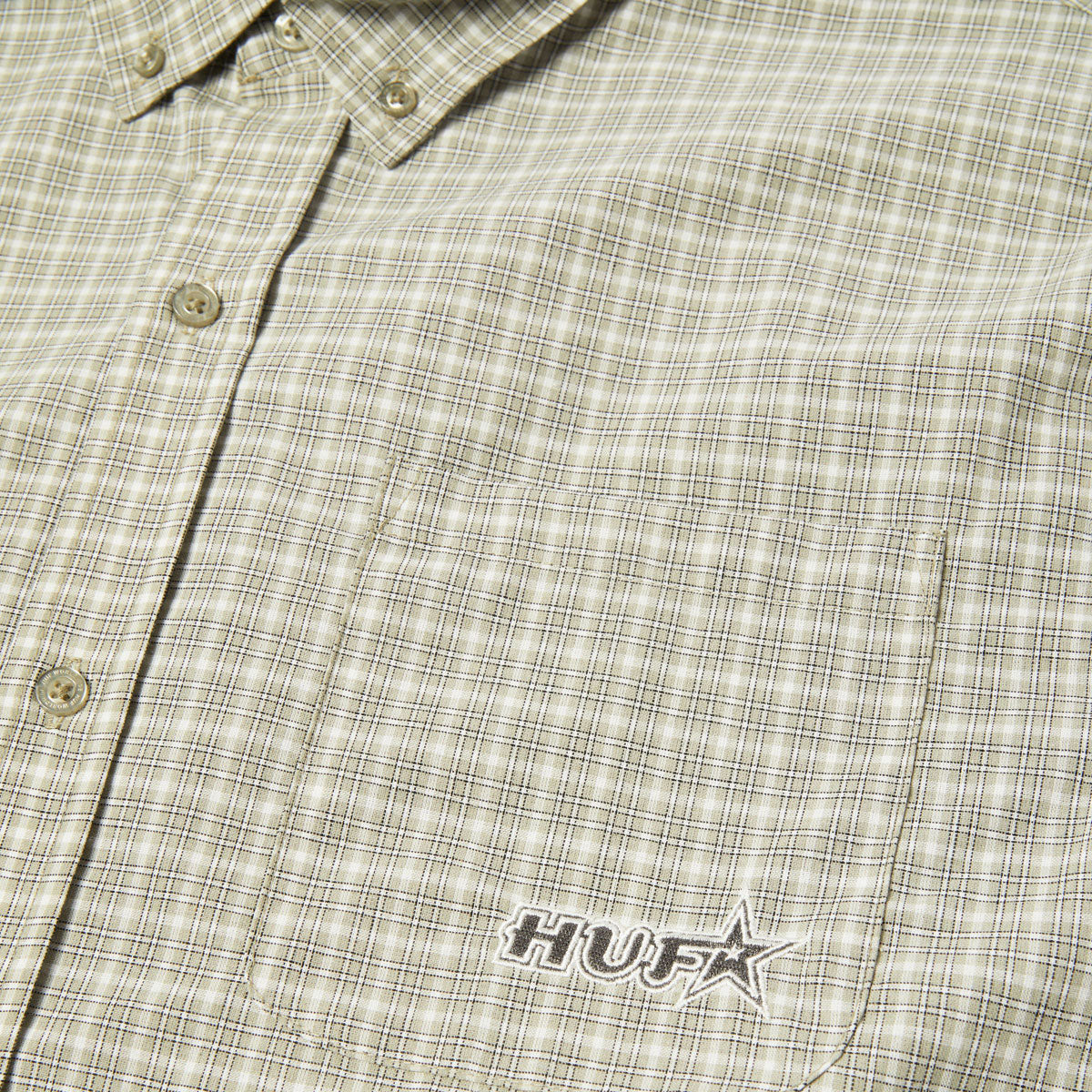 HUF Galaxy Plaid Woven Shirt - Stone image 5