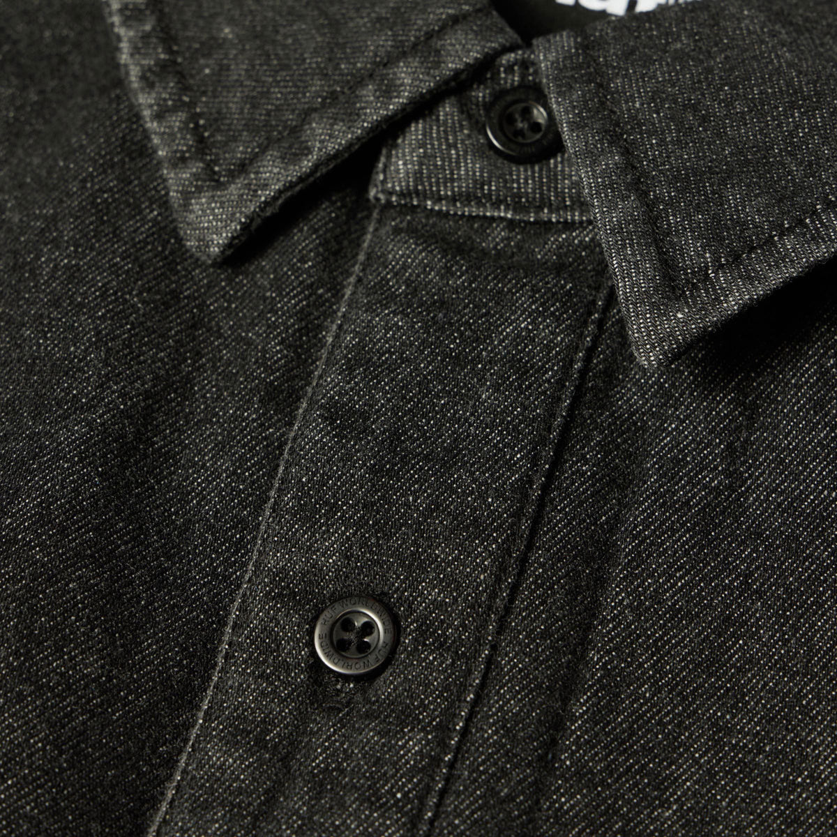 HUF Carson Overdyed Denim Long Sleeve Shirt - Black image 4