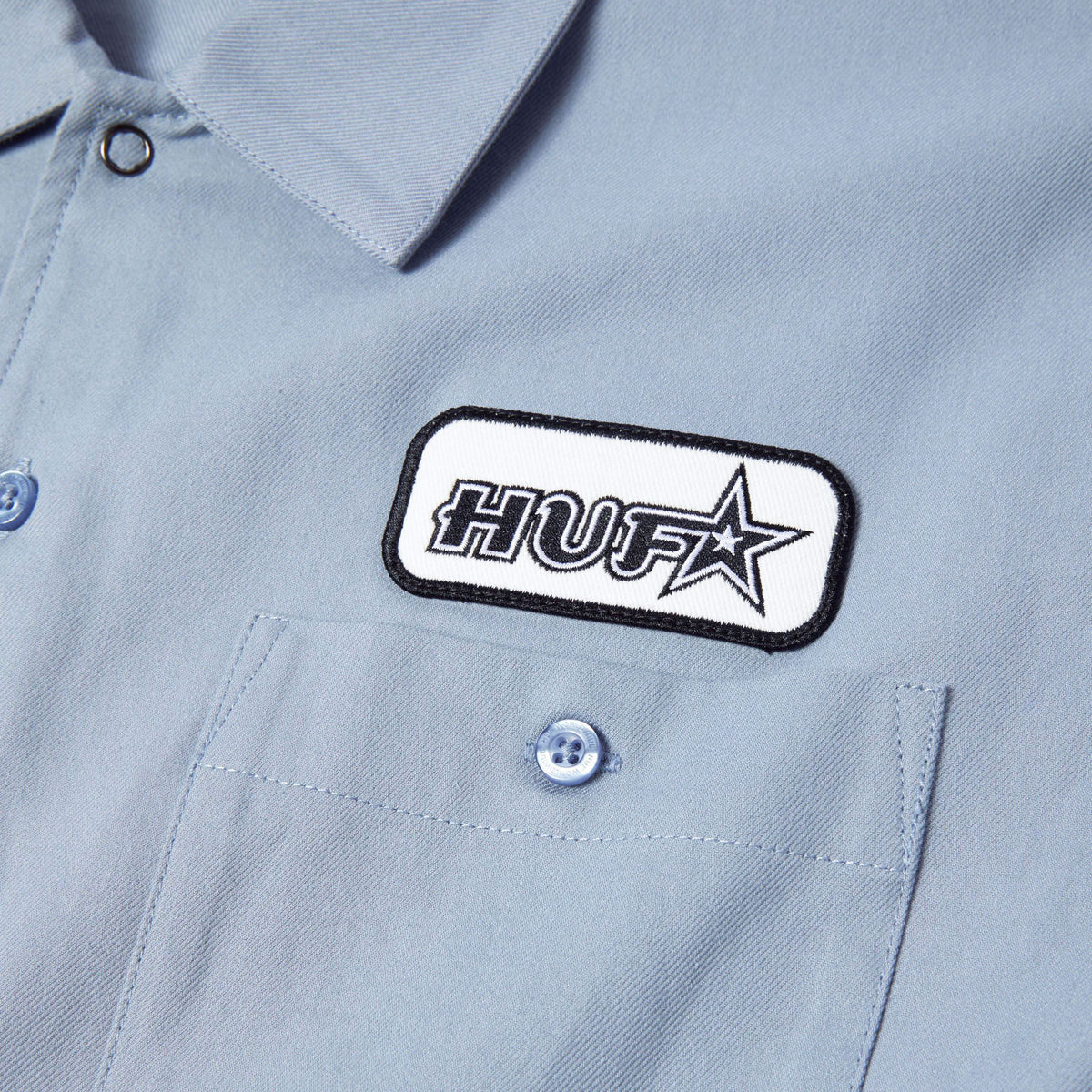 HUF Shadows Long Sleeve Work Shirt - Light Blue image 4