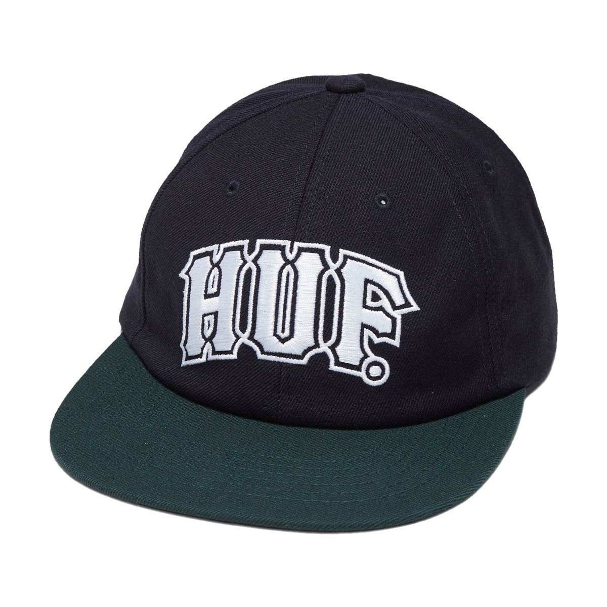 HUF Classic Arch Brushed Snapback Hat - Navy/Green image 1