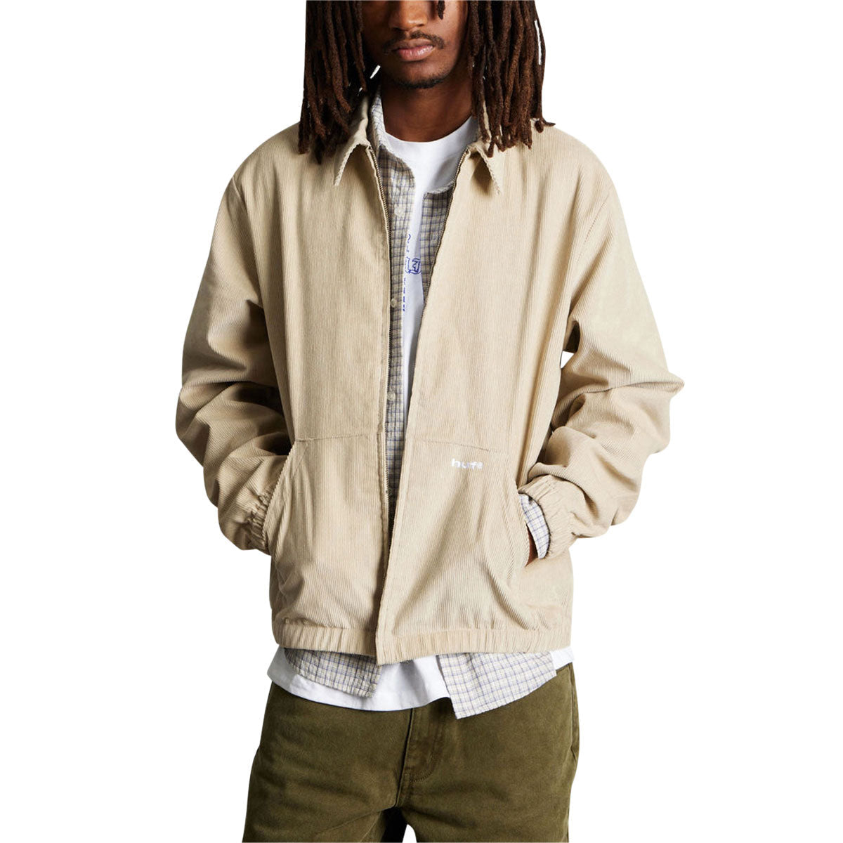 HUF 89 Corduroy Jacket - Tan/White image 2