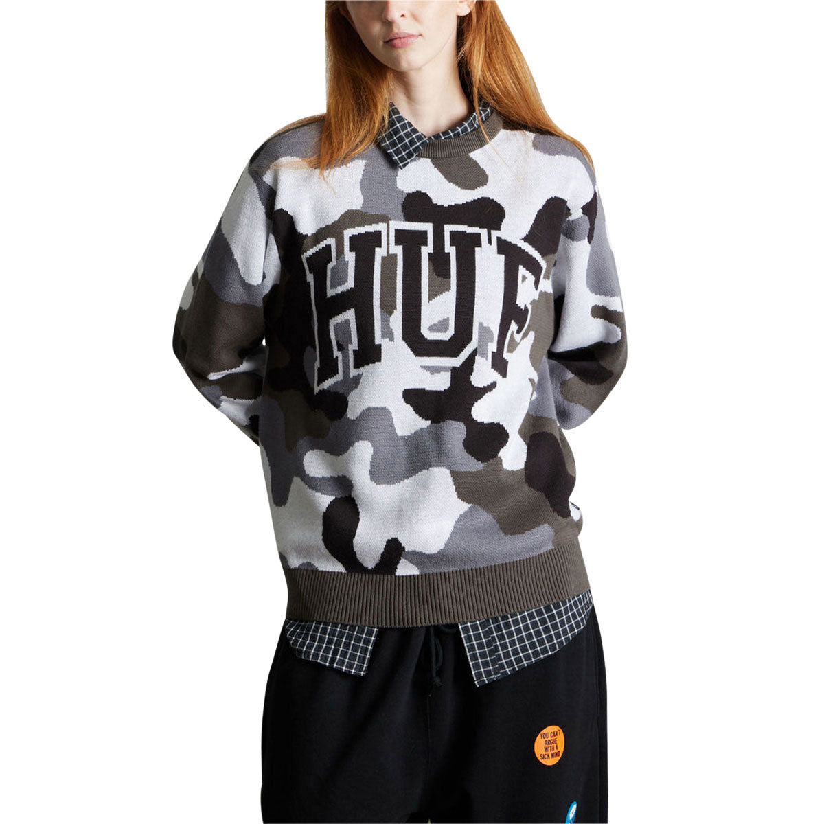 HUF Arch Jacquard Camo Crew Sweatshirt - Camo image 2