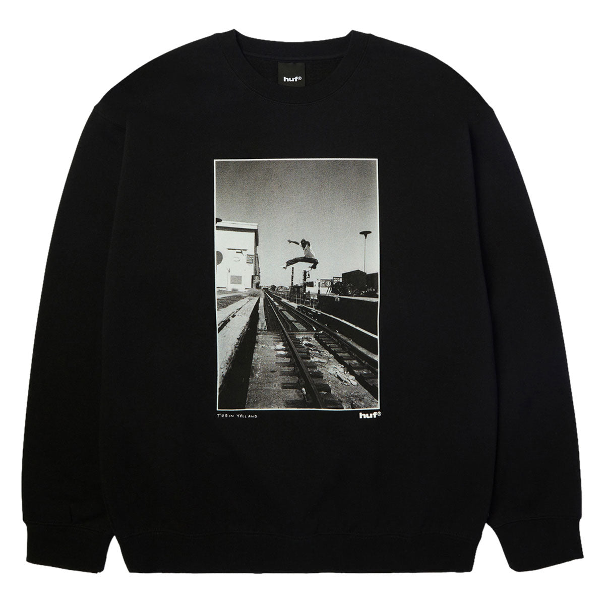 HUF Taking The Leap Crew Sweatshirt - Black image 1