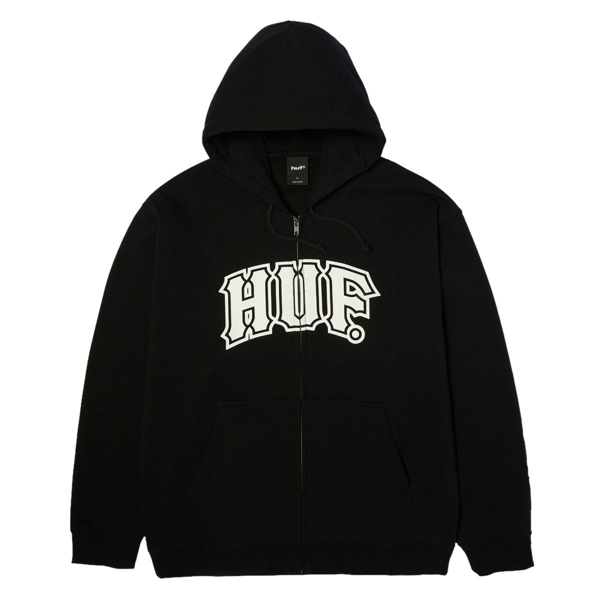 HUF Classic Arch Full Zip Hoodie - Black/White image 1