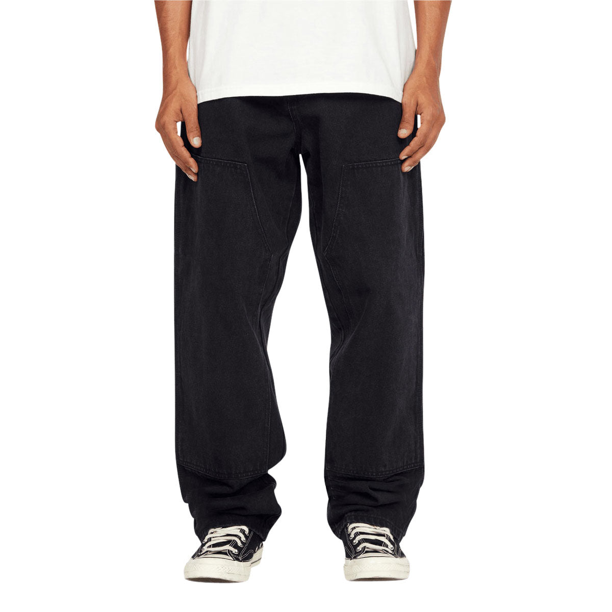 HUF Kinda Loose Double Knee Jeans - Washed Black image 2
