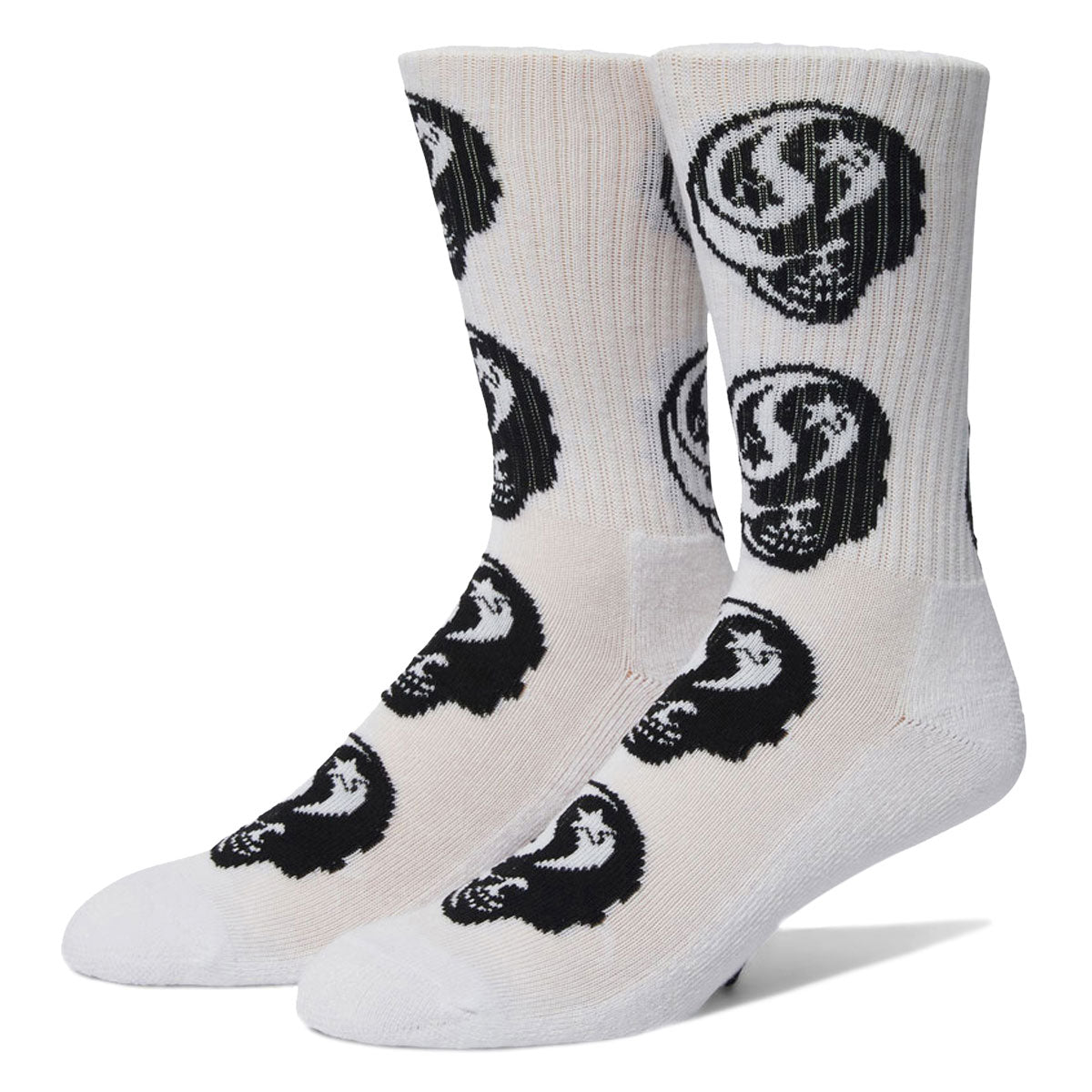HUF Astral Skull Crew Socks - White image 1