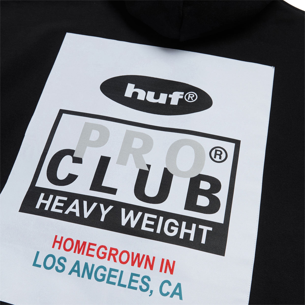 HUF x Pro Club Heavyweight Hoodie - Black image 5