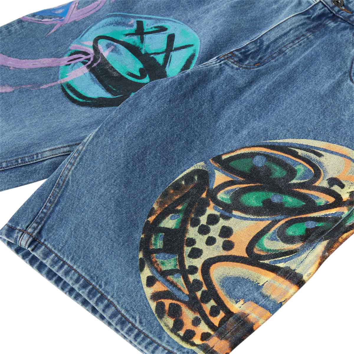 HUF x Kenny Scharf Spray Guys Denim Shorts - Multi image 4