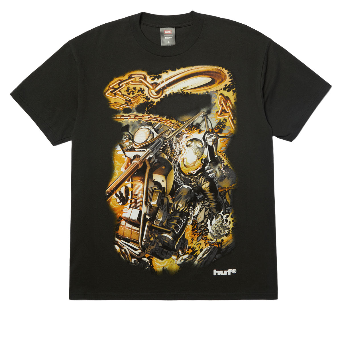 HUF x Marvel Ghost Rider Vengeance T-Shirt - Washed Black image 1