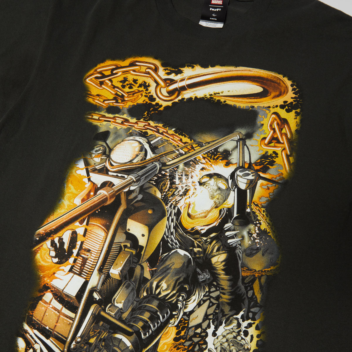 HUF x Marvel Ghost Rider Vengeance T-Shirt - Washed Black image 3