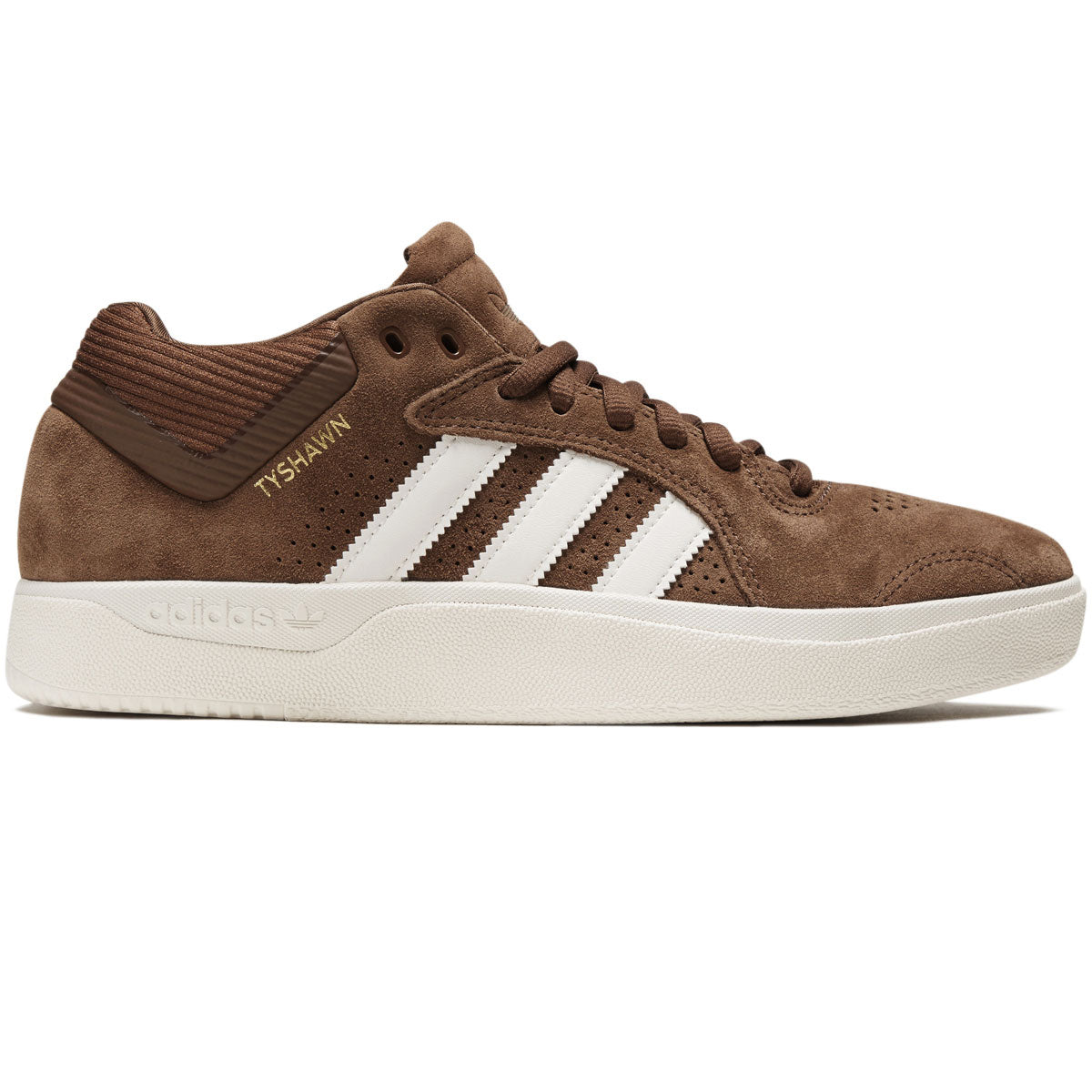 Adidas Tyshawn Shoes - Preloved Brown/White/Gold Metallic image 1