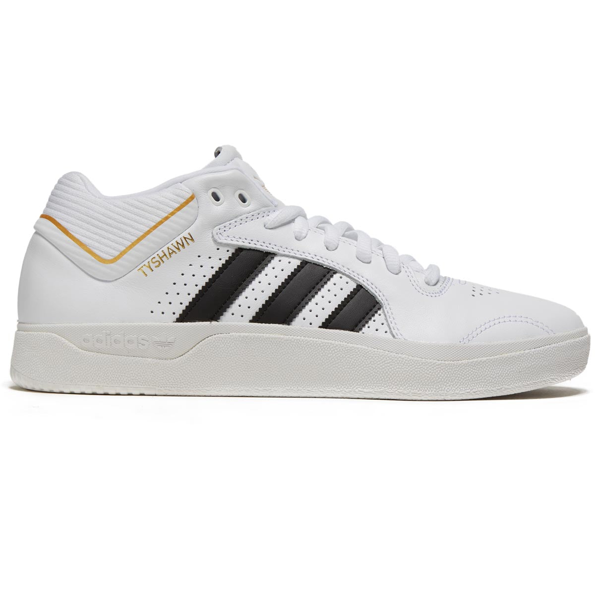 Adidas Tyshawn Shoes - White/Black/Gold Metallic image 1