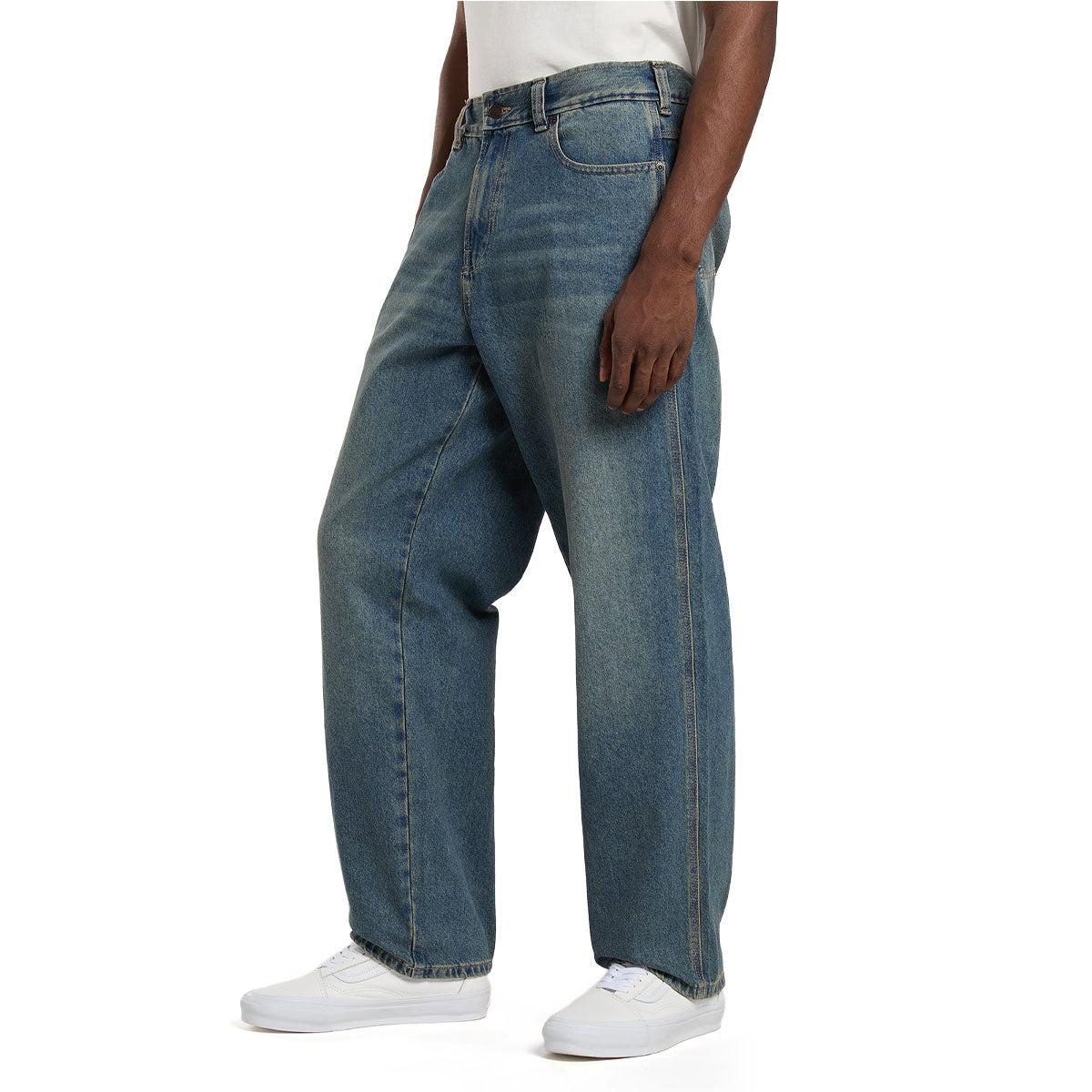 Dickies Baggy Tapered Work Jeans - Khaki Tinited Blue image 3