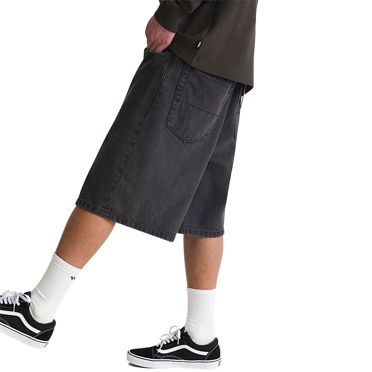 Vans Check-5 Baggy Denim Shorts - Washed Black image 3