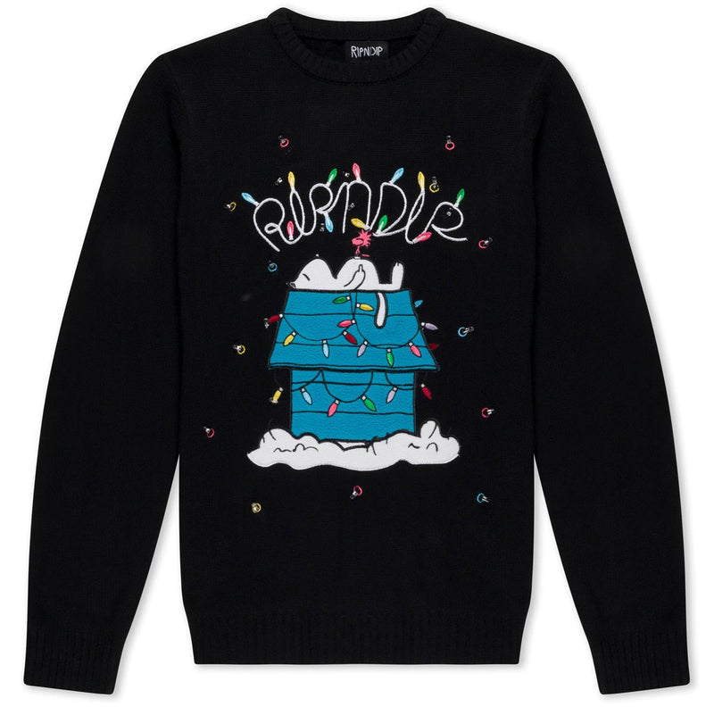 RIPNDIP Nerm Christmas Light Up Knit Sweater - Black