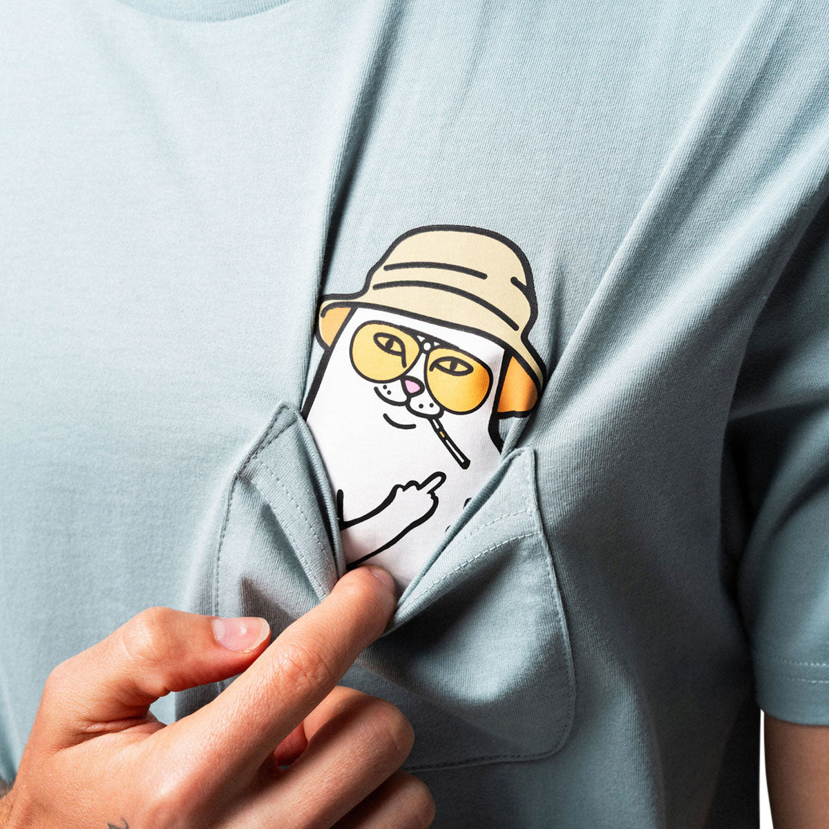 RIPNDIP Nermal S Thompson Pocket T-Shirt - Silver Blue image 3