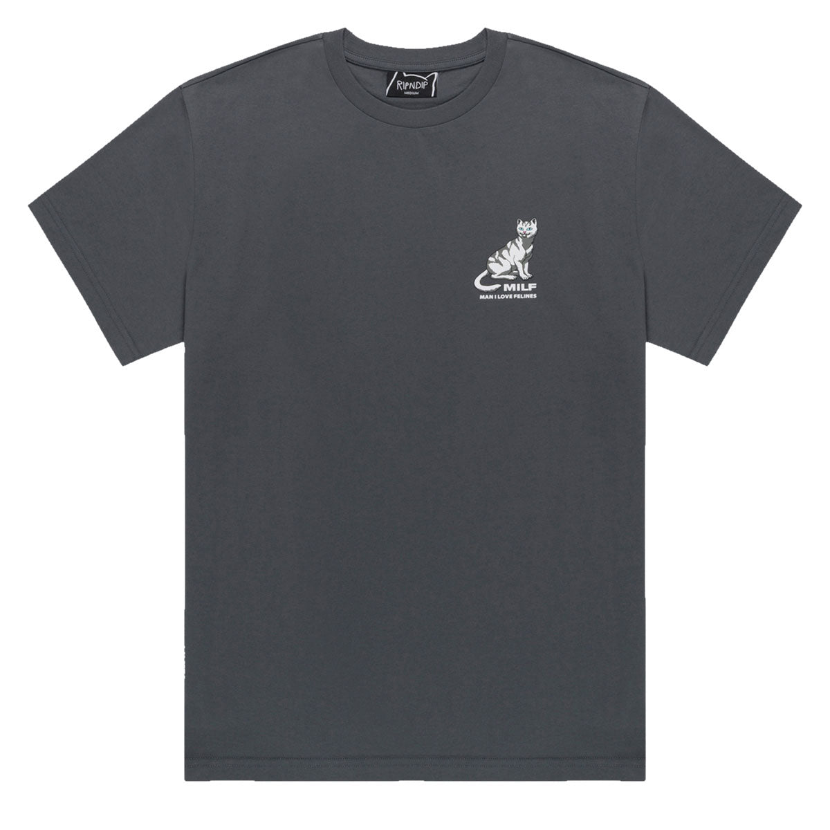 RIPNDIP Man I Love Felines T-Shirt - Charcoal II image 2