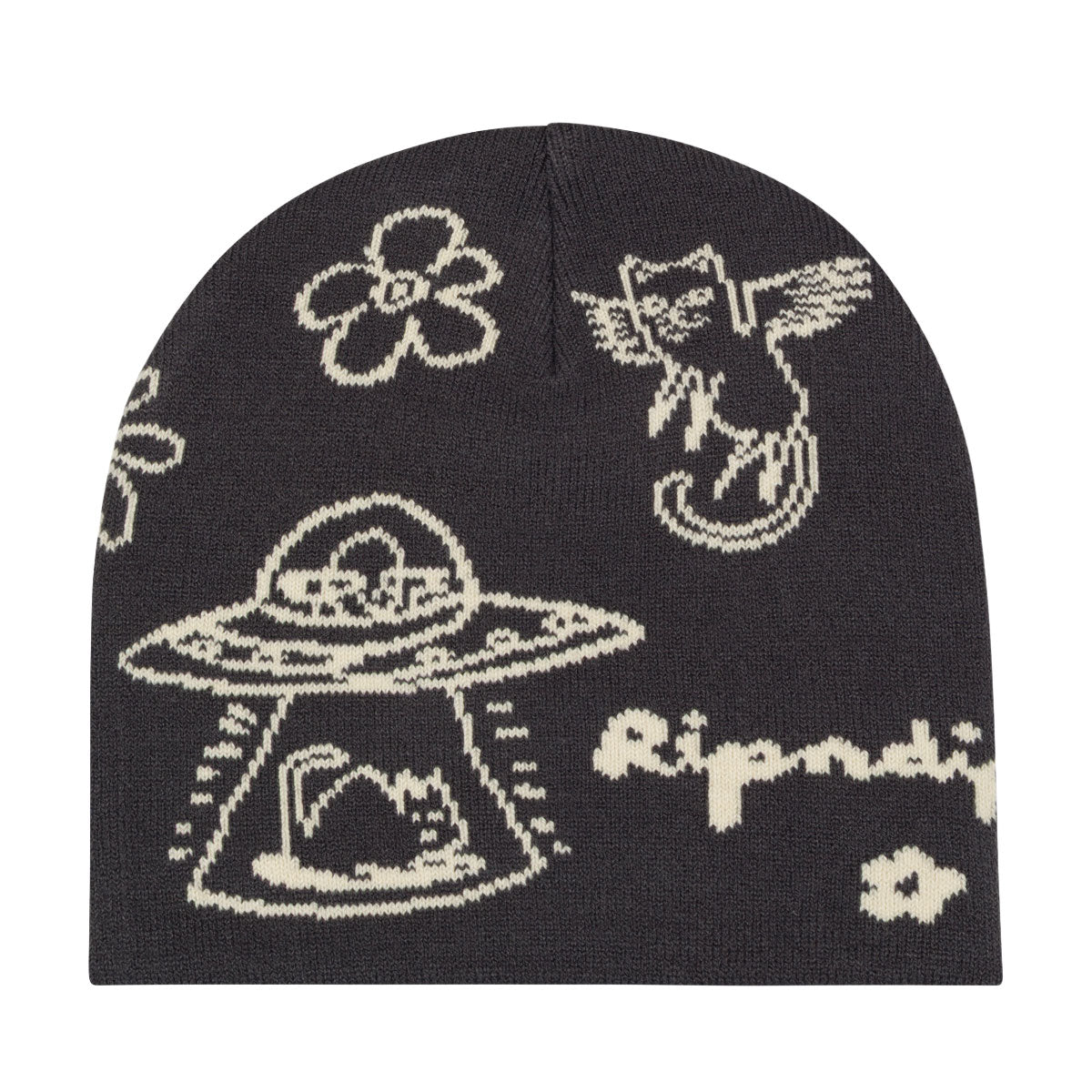RIPNDIP Blonded Skull Beanie - Charcoal image 1