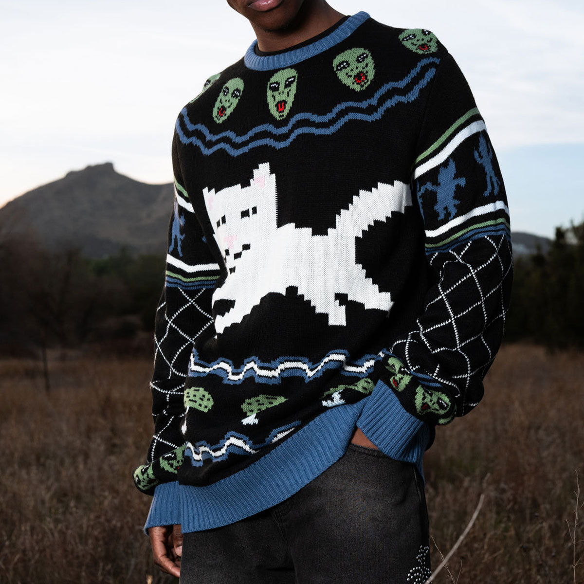 RIPNDIP Out Of This World Knit Sweater - Black image 4