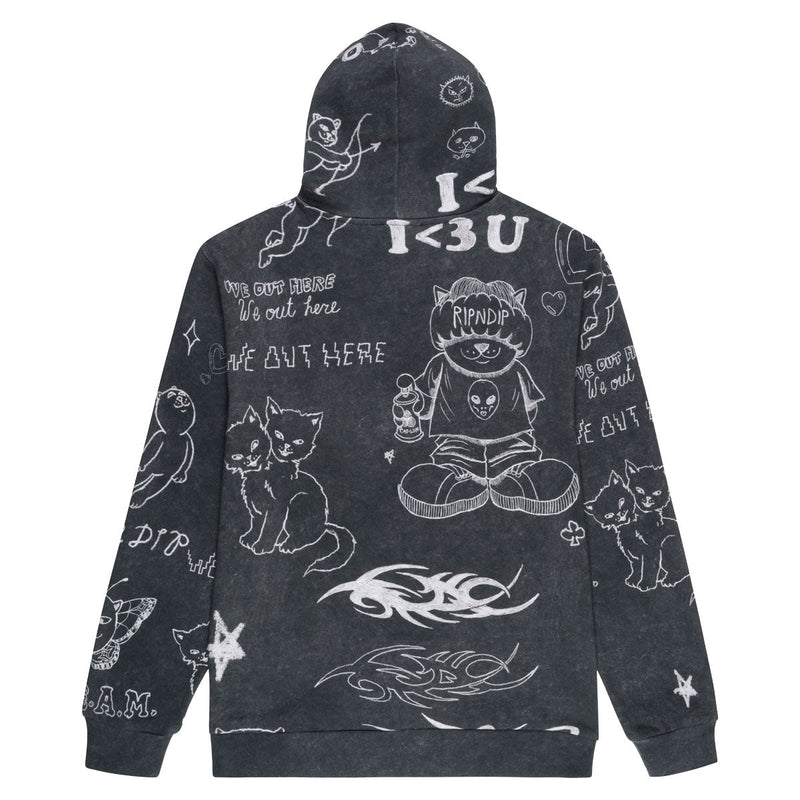 RIPNDIP Nermal Domination Hoodie - Black Vintage