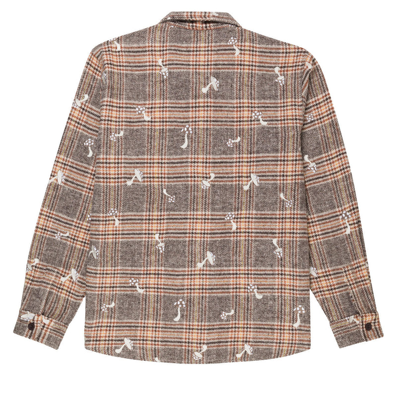 RIPNDIP Euphoria Button Up Plaid Jacket - Brown Plaid