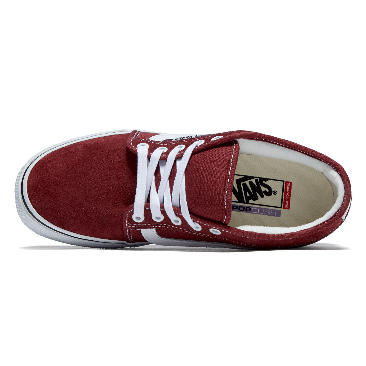 Vans Skate Chukka Low Sidestripe Shoes - Burgundy/White – Daddies Board Shop