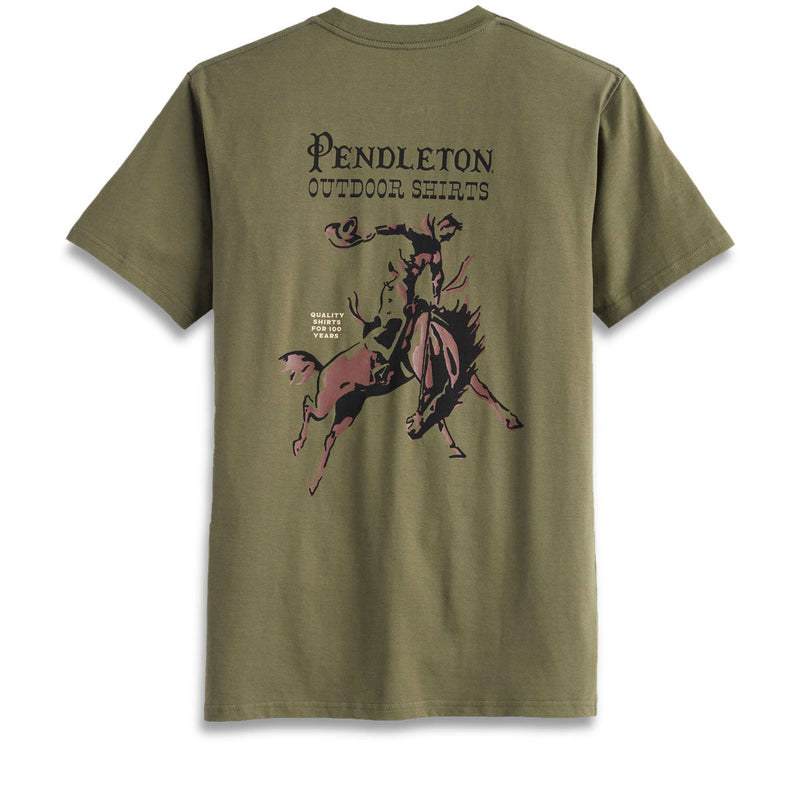 Pendleton Century Rodeo T-Shirt - Army/Brown