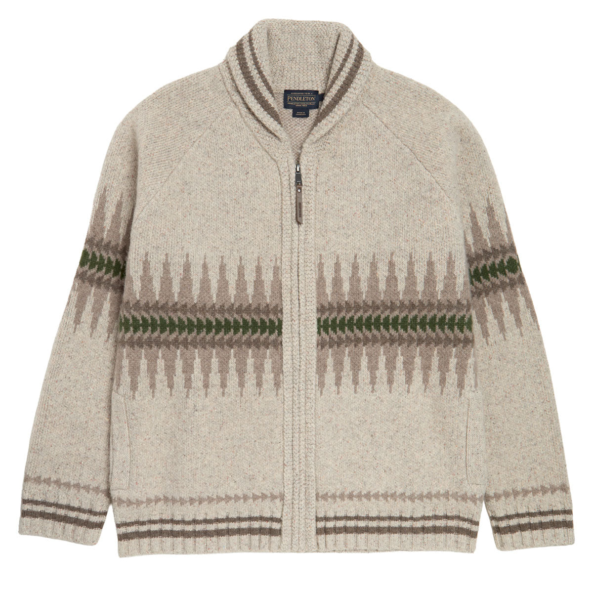 Pendleton Sawtooth Buck Zip Up Sweater - Sawtooth Oatmeal image 1