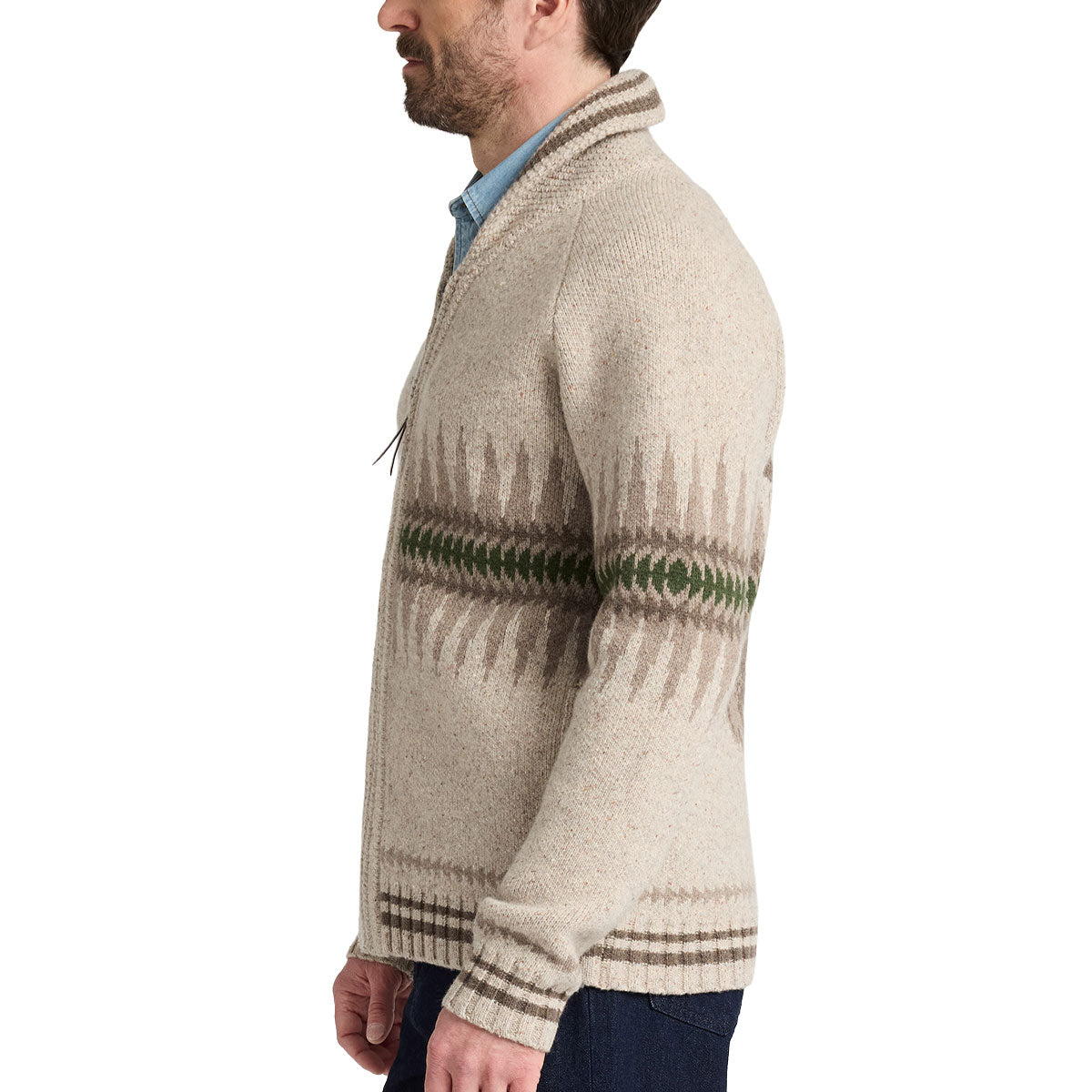 Pendleton Sawtooth Buck Zip Up Sweater - Sawtooth Oatmeal image 4